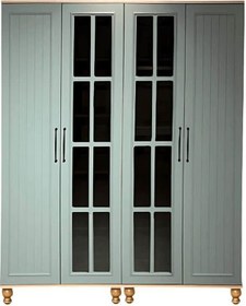 Resim Gülsün 4 Kapaklı Dolap Küf Yeşili Renk Mdf Gövde Rehau Kapak Gürgen Ağacı Ayaklı Diğer 