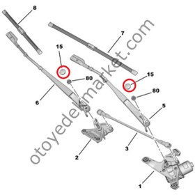 Resim Peugeot 408 (2023-2025) Ön Cam Silecek Kolu Vida Kapağı (Orijinal) 
