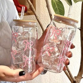 Resim 1 Adet Taşınabilir Kelebek Desenli Plastik Bardak, 16oz Yeniden Kullanılabilir, Kahve, Çay, Süt Meyve Suyu İçin - Yaz, Çalışma ve Boş Zamanlar İçin Temel Ürün 