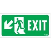 Resim Exit Sol Aşağı Uyarı Levhası 17,5x25 Kod:958 