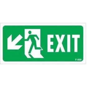 Resim Exit Sol Aşağı Uyarı Levhası 17,5x25 Kod:958 