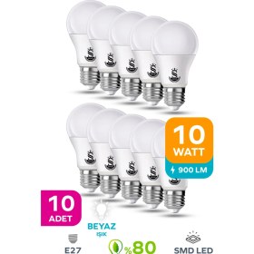 Resim ŞANLED 10W Tasarruflu Beyaz Renk LED Ampul-10 Adettir 