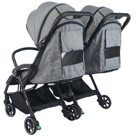 Resim Merkür Bebe Ruby Birleşip Ayrılabilen Kabin Boy İkiz Bebek Arabası - Gri 
