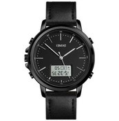 Resim Prestigegoods Skmeı 1652 Spor Erkek Saati, Çift Hareket, Deri Alaşımlı, Siyah Beyaz Kahverengi, 46mm Kahverengi 