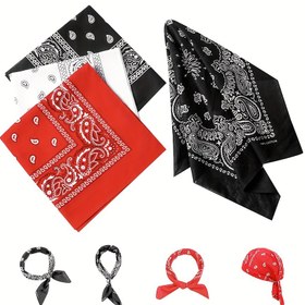 Resim 3 adet klasik desenli bandana atkı seti - Dış mekan etkinlikleri, motosiklet sürüşü, hip-hop ve sokak dansı için erkek ve kadınlar için nefes alabilir polyester fiber boyunluklar 