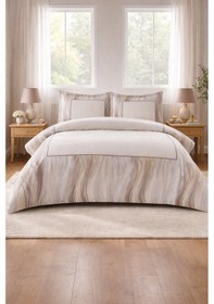 Resim Özdilek Wavelet Battal Boy King Nevresim Takımı - Kahve Kahve 