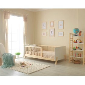 Resim Suny - Mdf Başlıklı Yuvarlak Çıtalı Karyola 