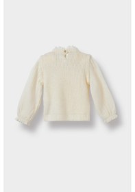 Resim Defacto Kız Bebek Bisiklet Yaka Nakışlı Kazak C8277a525wnbg744 Bej 