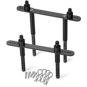 Resim Fortunelane 1/10 Rc Kros İçin Metal Kasa Sütunu, Ayarlanabilir, Karbon Fiber + Metal, Siyah, Axial Scx10 Iı Uyumlu 