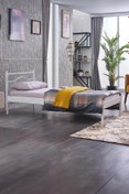 Resim Unimet Myra Tek Kişilik Ferforje Metal Karyola-beyaz (AHŞAP LATALI) 