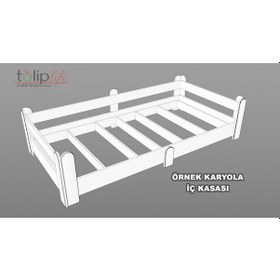 Resim Tuliplife Montessori Karyola Beyaz 90x190 Yatak Uyumlu Oval Kesim Çocuk Yatağı-Tlp-217 
