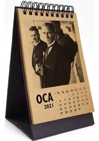 Resim Atatürk Fotoğraflı 2027 Masa Takvimi - Dikey Siyah Kraft 