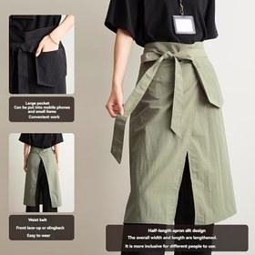 Resim 1 Adet Hafif Polyester Önlük Ayarlanabilir Bel ve Göğüs Cebi ile - Yarı Boyut/Uyluk Boyu Seçenekleri Pişirme, Barbekü, Kahve Dükkanları için - Erkekler & Kadınlar için Üniseks Tasarım (Siyah & Zeytin Yeşili), Cepli Önlük, Barbekü Temel Gereci, Şık Bölünmüş Tasarım, Ön Cep Fonksiyonelliği 