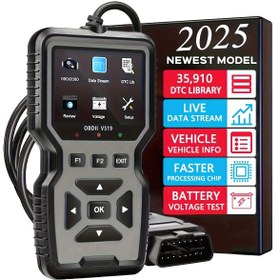 Resim Profesyonel OBD2 Tarayıcı - Ağır Hizmet Tipi Araç Diagnostik Aracı, Canlı Veri Akışı ile Kod Okuyucu/Sıfırlama Cihazı, 1996+ Modellerle Uyumlu (OBDII/EOBD, Mode 6/8), Mekanikler, DIY Otomotiv Tamiri, Kamyon, Motosiklet, SUV'lar İçin - Kompakt Tasarım, Kullanıcı Dostu Kontroller, Sağlam Cihaz, Obd II Okuyucu, Otomotiv Profesyonelleri 