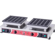 Resim eurofaz Işıkgaz Silver Elektrikli Çiftli Kalpli Bubble Waffle Makinesi 