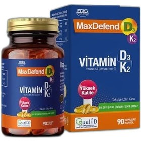Resim Edis Pharma Maxdefend D3 K2 90 Yumuşak Kapsül 