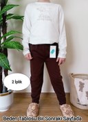 Resim VİP BERA TEKSTİL Okul Ve Gündelik Çocuk Koyu Kahve Kışlık 2 Iplik Içi Tüylü Paçası Lastikli Eşofman Altı 