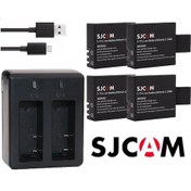 Resim Sjcam 4 Adet Kamera Bataryası Ve Çiftli Pil Şarj Cihazı 5li Set 