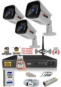 Resim IDS DS-2027HD-SET3-320 3 Kameralı 1080P Full HD 5 MP Sony Lensli Kamera Seti - 2027 