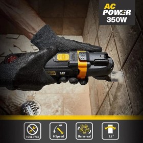 Resim Cat DX49.1 350WATT Profesyonel Çok Amaçlı Devir Ayarlı Kesme Raspalama ve Zımpara + 14 Adet Aksesuar 