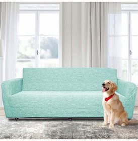 Resim Jakarlı 3 3 1 1 Mint Lastikli Kanepe Örtüsü Lastikli Koltuk Örtüsü Koltuk Kılıfı Takımı Mint 