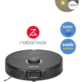 Resim Roborock Kızılötesi Reaktif Tarama Halı Tanıma+Mop Kaldırma 6000PA Ultra Güç Sonic Titreşimli Robot Süpürge + Lambaderli Özel Set 