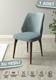 Resim Haus concept Bella Serisi 1.sınıf Babyface Silinebilir Kumaş Su Yeşili Sandalye Ceviz Gürgen Ayak 