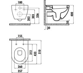 Resim Creavit FE322 Free Rim-Off Kanalsız Asma Klozet Siyah Mat ve Yavaş Kapanan Kapak 