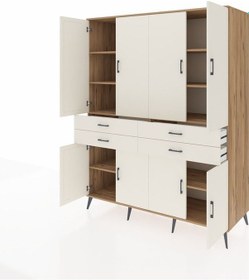 Resim Kronos Gardrop 8 Raflı 4 Çekmeceli 8 Kapaklı 176x59x221 Çam-aytaşı Aytaşı 