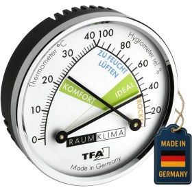 Resim Braventa Collection TFA45.2024 Analog Termometre Higrometre 3, Siyah 
