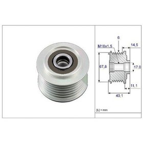 Resim VALEO 588050 Alternatör Kasnağı Transporter T4 2.5 TDI Ajt Anj 
