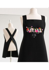 Resim Bk Gift Kişiye Özel Anneler Günü Tasarımlı Çapraz Askılı Siyah Mutfak Önlüğü - 6, Aşçı Önlüğü, Şef Önlüğü, Anneye Hediye Kobitmeyencom35894 Bk Gift Renkli 