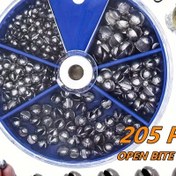 Resim 100/205 Adet Premium Kurşun Balıkçılık Ağırlıkları ve Pratik Saklama Kutusu - Doğru Döküm ve Derin Su Balıkçılığı için 5 Yuvarlak Boyut 