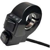 Resim Siyah-evrensel Korna Işık Kontrol Düğmesi Gösterge Işığı Anahtarı Moto Işık Kontrolörü Motosiklet Gidon Anahtarı 