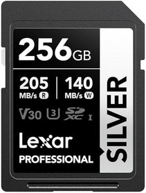 Resim Lexar Profesyonel SILVER SD Kart 256 GB, 205 MB/s'ye Kadar Okuma, 140MB/s Yazma, SDXC UHS-I Hafıza Kartı, Sınıf 10, U3, V30, Profesyonel Fotoğrafçılar için SD Kart, Videografçılar, Meraklılar 