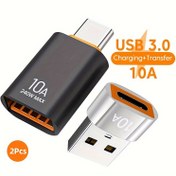 Resim Xiaomi, for Samsung dizüstü bilgisayarları, Apple Watch, Akıllı Cihazlar, for AirPods, Araba Kullanımı ile Uyumlu Şarj ve Veri Aktarımı için 2'li 10A 2'li USB 3.0 OTG C Adaptör Seti, Tip C'den USB 3.0 Erkek ve Dişi Dönüştürücü 