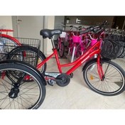 Resim Bisan Porter Nexus 3 Vites 24 Jant Şehir Kargo Bisikleti Kırmızı Beyaz 44 Kadro 