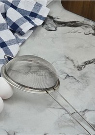 Resim Paslanmaz Mutfak Süzgeç - Sebze Makarna Süzgeci - 14 Cm Gri 