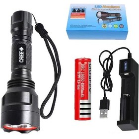 Resim Teltree Alüminyum Dışarıda Ve Evde Kullanım Led Feneri - 200-500m Uzak Menzilli, Xpe Ampul, Şarj Aleti, Pil Ve Karton Paket İçerir 