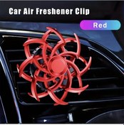 Resim Techbloom Kırmızı Araba Parfümü Çift Yönlü Dönen Örümcek Difüzör Taze Koku Şık Tasarım Çeşitli Kokular Kolay Hava Akışı 