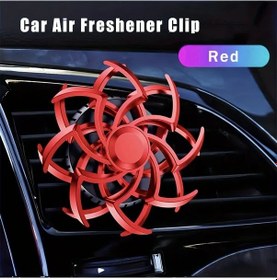 Resim Techbloom Kırmızı Araba Parfümü Çift Yönlü Dönen Örümcek Difüzör Taze Koku Şık Tasarım Çeşitli Kokular Kolay Hava Akışı 