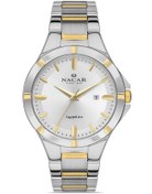 Resim Nacar SAFİR CAM KLASİK GÜMÜŞ - ALTIN ERKEK KOL SAATİ NC36-291032-CSM 