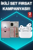Resim Toptan Bulurum 3 Kordonlu Pembe Amoled Ekran Akıllı Saat ve Yeni Nesil Pro Kablosuz Bluetooth Kulaklık ANC/ENC 