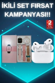 Resim Toptan Bulurum 3 Kordonlu Pembe Amoled Ekran Akıllı Saat ve Yeni Nesil Pro Kablosuz Bluetooth Kulaklık ANC/ENC 