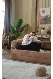 Resim Huga Mobilya Petite 80x160 Kanepe Oyun, Tv, Sinema Koltuğu- Yatak Olabilen Fitilli Kadife Yıkanır Silinir 