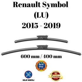 Resim Renault Symbol Lu 2015 2016 2017 2018 2019 Uyumlu Ön Cam Muz Tipi Silecek Süpürgesi Seti 600/400mm Silbak 
