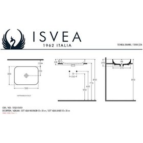 Resim Isvea Sott’Aqua S&S Tezgahüstü Lavabo 50 CM 10Sq51050Sv 