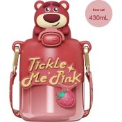 Resim Black Bear Superman Çilek Ayı Serisi Yalıtımlı Kupa Yüksek Değerli Taşınabilir Sevimli Kupa Damla Geçirmez Pipetli Kupa (Yurt Dışından) 