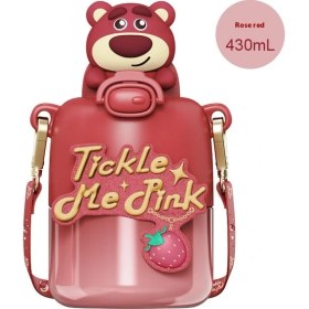Resim Black Bear Superman Çilek Ayı Serisi Yalıtımlı Kupa Yüksek Değerli Taşınabilir Sevimli Kupa Damla Geçirmez Pipetli Kupa (Yurt Dışından) 