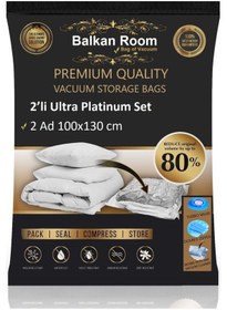 Resim Balkan Room Vakum Hurcu 2 Li Ultra Platinum Set Vakumlu Hurç Şeffaf 